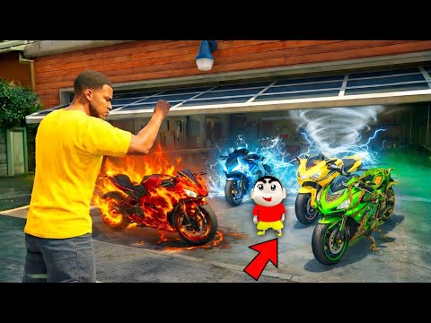 Franklin Shinchan Found Secret Elemental Bikes In Their Garage | Gta V Bangla Gameplay