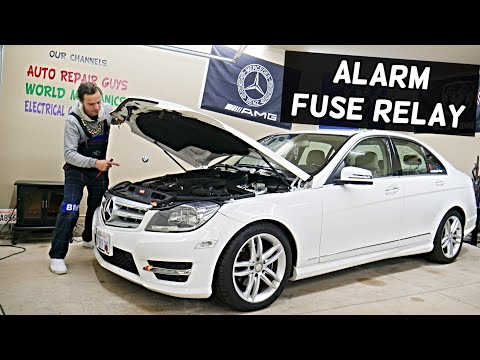 MERCEDES W204 Alarm Module Siren Fuse Relay Location Replacement C250 C300 C180 C200 C220 C280 C320