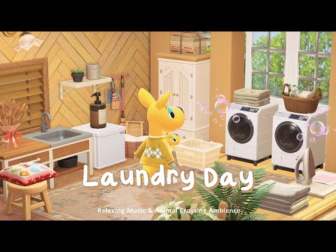 Laundry Day 🫧 Relaxing and Smooth Jazz for Studying & Reading | Animal Crossing Ambience