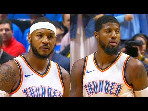 Carmelo Anthony and Paul George OKC Thunder Debut! Houston  Rockets vs OKC Thunder Highlights