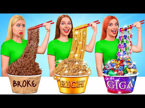 Rich vs Broke vs Giga Rich Food Challenge by Mega DO Challenge