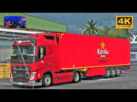 ETS2 Gameplay 4K + wheel cam | Volvo FH4 500 | Barcelona - Ciudad Real