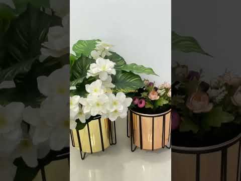 Metal vases decoration gold plated table planter cum flower ...