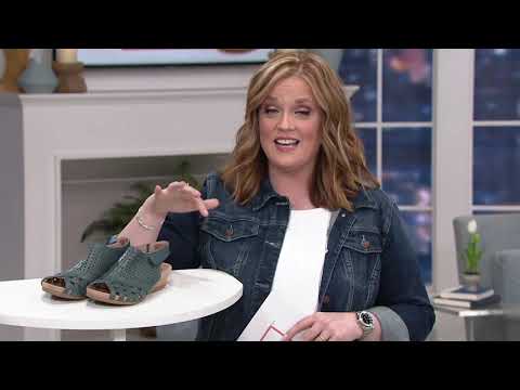 Earth Leather Perforated Wedge Sandals- Pisa Galli on QVC