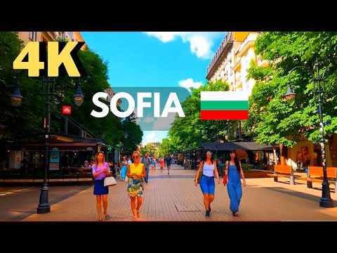 Walking in Sofia, Bulgaria 🇧🇬: Vitosha Boulevard, 4K, summer, travel, tourism