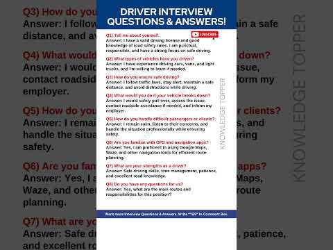 Driver Interview Questions and Answers