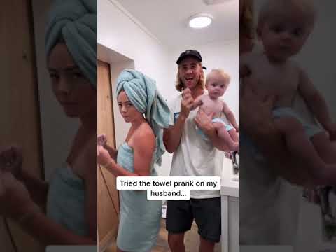 Tried the towel prank on my husband #shorts