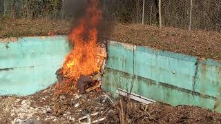 Burning the Worst Recliner Ever from Big Lots. ASMR