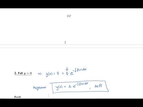 Allgemeine Lösung der homogenen linearen DGL 1. Ordnung
