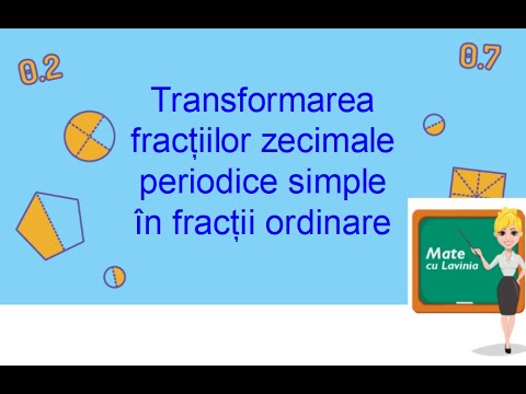 Transformarea fractiilor zecimale periodice simple in fractii ordinare