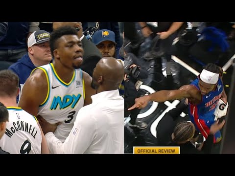 Isaiah Stewart CRAZY FIGHT & THROWS Thomas Bryant to ground in WILD FIGHT & TAUNTS HIM walking out!