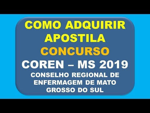 Baixar Apostila Concurso COREN MS 2019 - Conselho Regional de Enfermagem de Mato Grosso do Sul