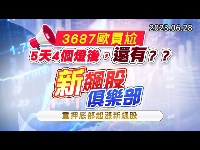 20230628《股市最錢線》#高閔漳 ” 3687歐買尬，5天4個燈後，還有？？””新飆股俱樂部，重押底部起漲的新飆股”