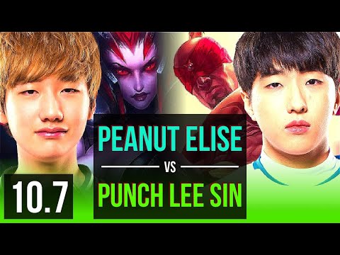 Peanut ELISE vs Punch LEE SIN (JUNGLE) | KR Challenger | v10.7