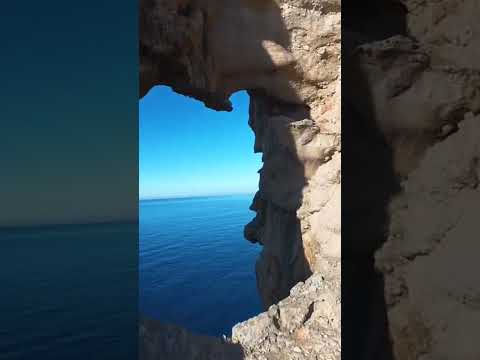 Na Foradada through the hole! #drone (Mallorca)