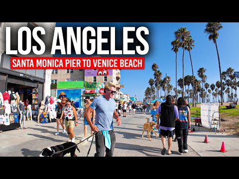VENICE BEACH & SANTA MONICA PIER 🇺🇸 The Most Iconic Walk in Los Angeles | 4K Walking Tour