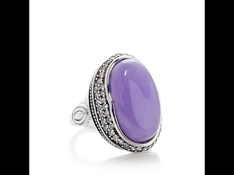 Jade of Yesteryear Oval Jade CZFramed Ring