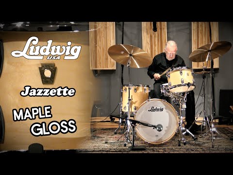 Ludwig 18/12/14" VIDEO Classic Maple Jazzette Drum Set - Maple Gloss image 21