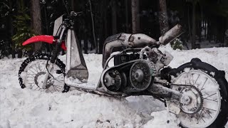 Snowmobile Engine Swapped Scooter Rips in the Snow