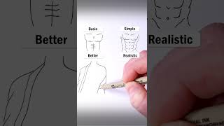 How to Draw - Easy 3D Abs Muscle Art #drawing #muscle #shorts