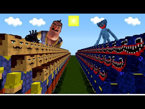 HELLO NEİGHBOR ORDUSU VS HUGGY WUGGY ORDUSU 😱 - Minecraft