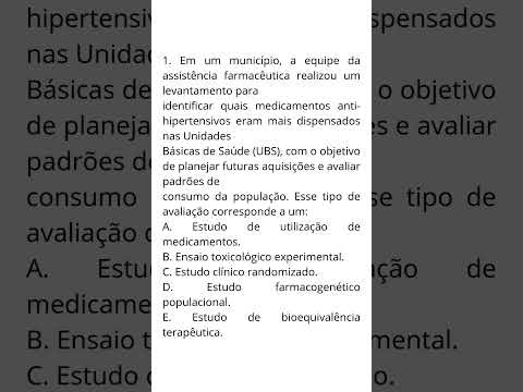 FAU - Farmacêutico - Prefeitura de Paula Freitas/PR/2026. Questão 1.