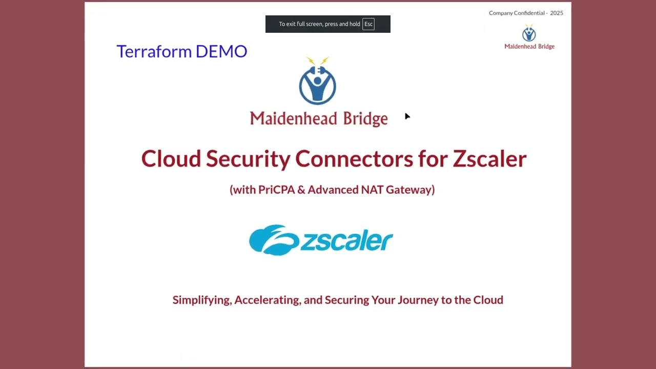 How to Connect AWS to Zscaler in 20 Mins with Maidenhead Bridge & Terraform