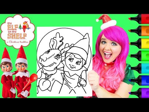 Coloring Elf on the Shelf Reindeer Christmas Coloring Page Prismacolor Markers | KiMMi THE CLOWN Video