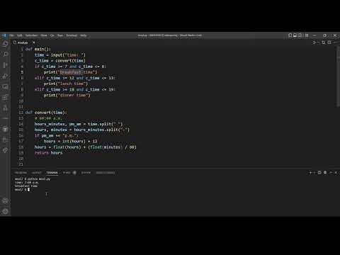 Meal Time (Challenge) -Problem Set 1 (CS50's Introduction to Programming with Python)