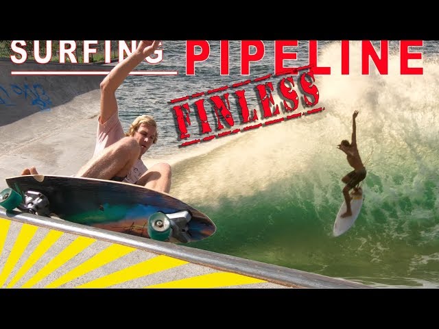 SURFING PIPELINE WITH NO FINS !!!  (DAY IN THE LIFE VLOG)