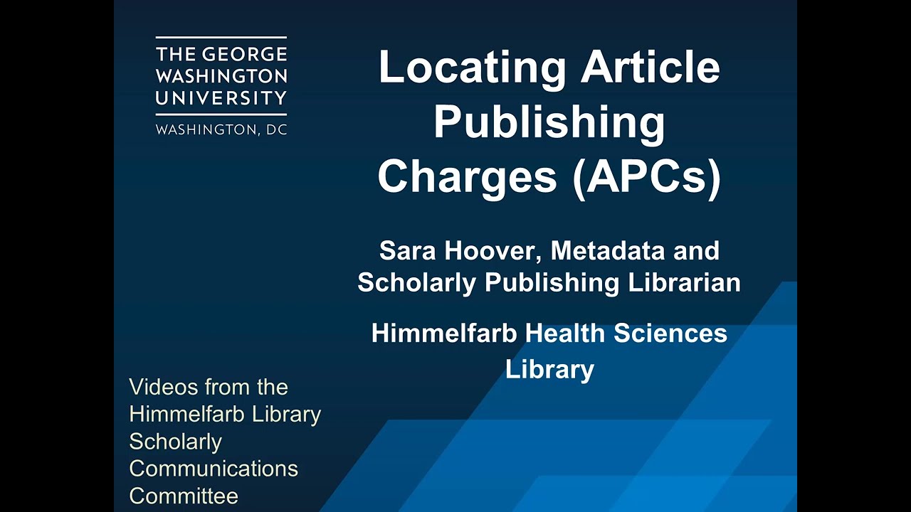 Locating Article Publishing Charges (APCs)