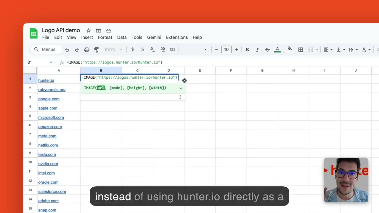Company logo API by Hunter video preview