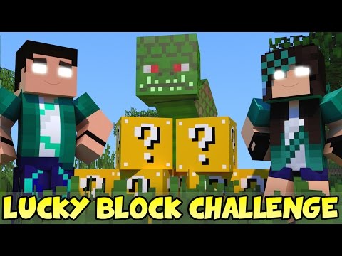 Minecraft com Namorada: NAGA CHALLENGE GAMES - Lucky Block Mod - Mini-Game com MODS