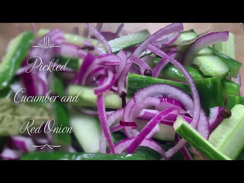 Pickled Cucumber and Red Onion. Zuurgoed.