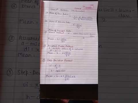 All Important Formulas || class 10th ||Statistics