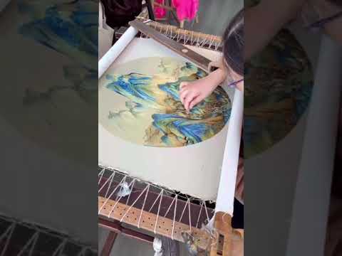 Suzhou embroidery, Qianli River and Mountain Map。Yao Qiuying，Senior craftsman in Jiangsu Province。