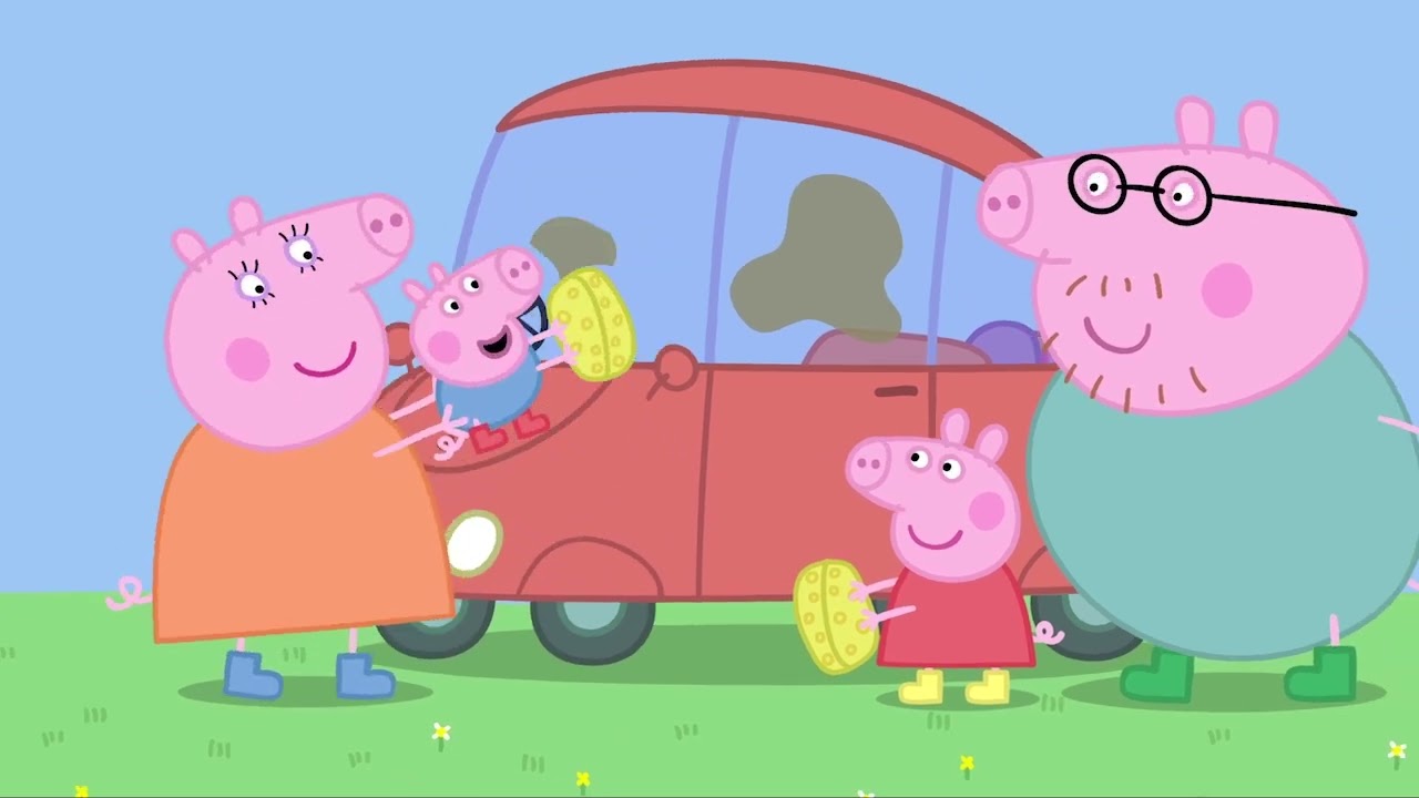 Свинка Пеппа S01 E33 : Чистка автомобіля (англійська)