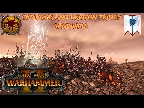 Centigor & Prince Sandwich! Beastmen vs High Elves | Multiplayer Battle #88 | Total War Warhammer 2
