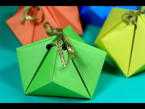 How to Make a Paper Gift Box - Easy origami Gift Box Tutorial - DIY Paper Crafts