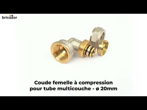 Coude femelle à compression pour tube multicouche - diamètre 20 mm BOUTTÉ