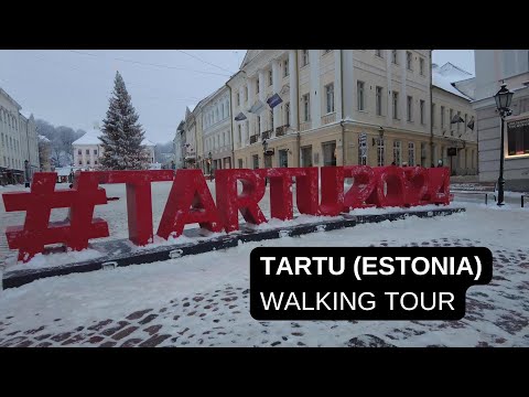 City walks series - Tartu, Estonia (walking tour, Christmas tree 2022)