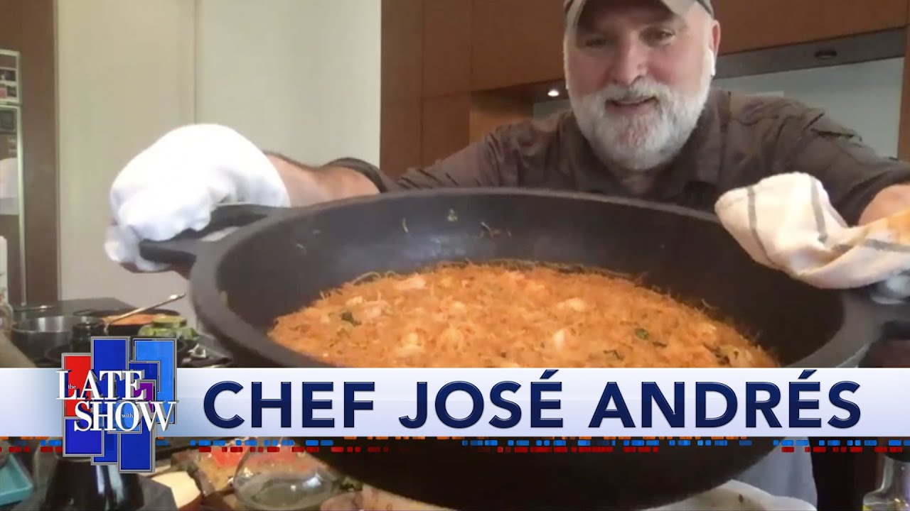 Chef Jose Andres And Stephen Colbert Are Cooking With Love Chef Jose Andres And Stephen Colbert Are Cooking With Love