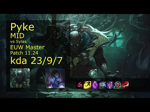 Pyke Mid vs Sylas - EUW 23/9/7 Patch 11.24 Gameplay