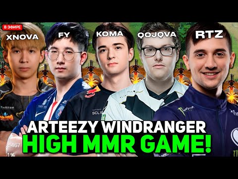 ARTEEZY on WINDRANGER with TOP 17 RANK XNOVA vs TOP 1O RANK FY / QOJQVA and KOMA