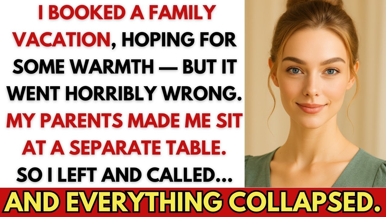 During A Family Vacation, My Parents Insisted I Sit At A Separate Table—So I Left And Made A Call.