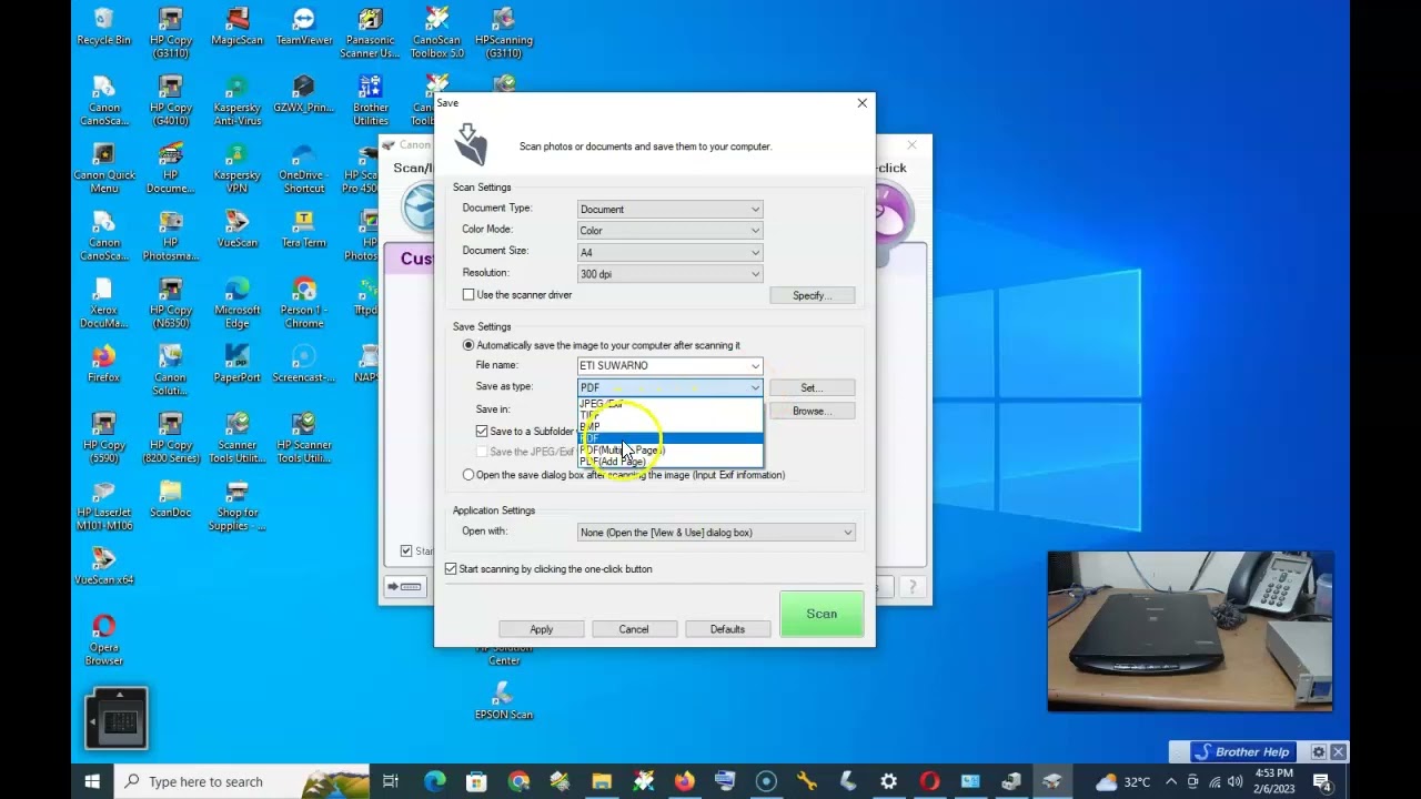 SCANNER CANON LIDE 110 DOKUMEN COLOR BISA OCR KIRIM EMAIL DAN PRINT-ETI SUWARNO-LAZADA