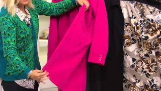 Isaac Mizrahi Live! Coat with Floral Printed Lining with Pat James-Dementri