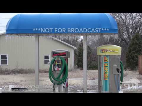 1-15-17 Pratt Kansas Ice Accumulation On Vegetation and Buildings