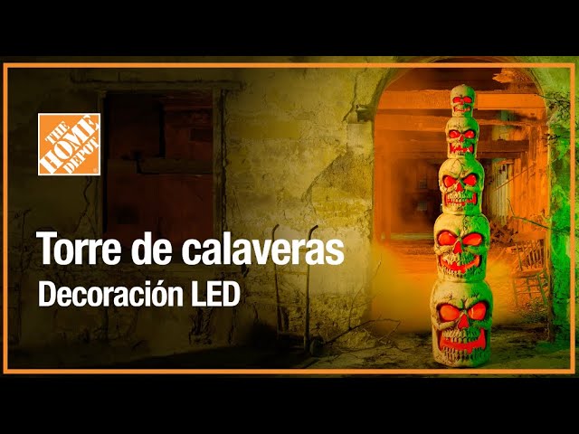 Vídeo relacionado con Cabezas de Calaveras de Halloween |.Animatronics de Halloween, Cabeza de Calavera con Ojos iluminados con Movimiento y Sonido Activado, Voz Espeluznante, Decoraciones aterradoras para Interiores y