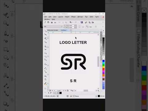 SR Letter Logo Design in CorelDraw #shorts #coreldraw #logodesign #letter